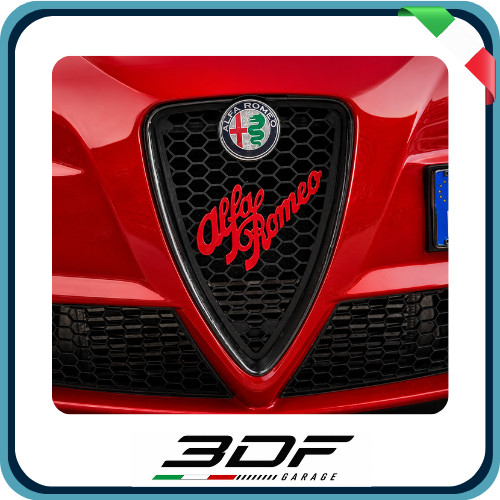 Scritta logo alfa romeo - alfa, rosso