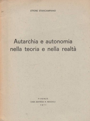 Autarchia autonomia nella - autarchia,