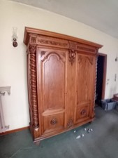 Armadio Antico Neobarocco Due Ante Colonne a Torciglione Italia Inizio 900