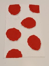 PINELLI PINO PITTURA  SU CARTONE 6 ELEMENTI ROSSI  MOSTRA DI  ROMA  1995.