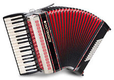 Alpenklang Fisarmonica 72 Bassi 34 Tasti Tremolo Registri Mussette Nero Custodia