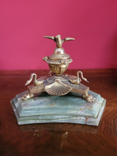 Calamaio bronzo base - calamaio, onice