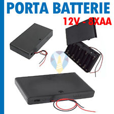 BOX PORTA BATTERIE 8 PILE STILO AA PORTABATTERIA PILA INTERRUTTORE 12V