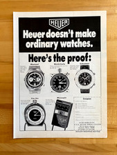 1973 Stampa Ad Heuer Orologi
