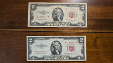 LOTTO LOT 2 BANCONOTE BANKNOTES 2 DOLLARI DOLLARS USA 1953