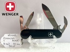 COLTELLINO WENGER COMMANDER BLACK NERO 85 MM 10 FUNZ SWISS ARMY KNIFE ► RARE