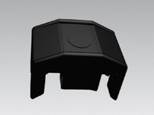  PIASTRINA PALO TONDO IN PVC NERA + VITE AUTOPERFORANTE