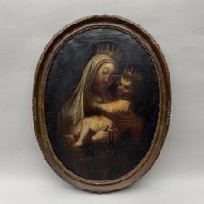 Antico Quadro Dipinto Olio Su