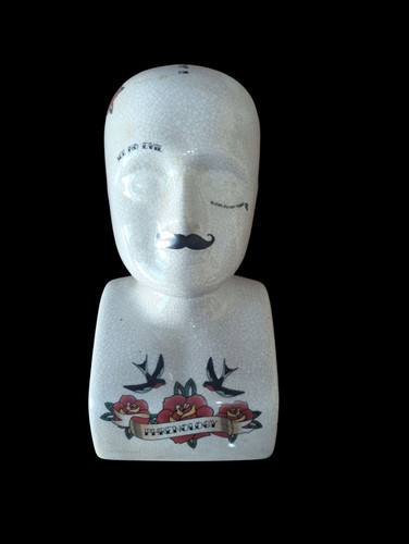 Porcelain phrenology tattoo - porcelain,