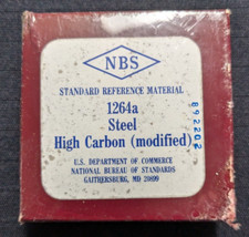 NBS/NIST Materiale di riferimento standard 1264a acciaio ad alto tenore di carbonio modificato forma disco