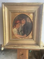 Olio su legno Due ragazzi