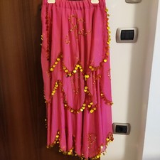 Gonna danza orientale/del ventre, belly dance, rosa con spacco. Tg: 46 comoda