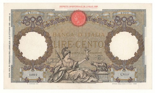 100 lire guerriera - 100, fascio)