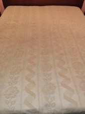 Coperta matrimoniale A Filet Fatto A Mano uncinetto realizzata Anni 70 