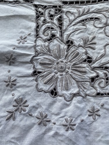 Antique cream linen hand - antique,