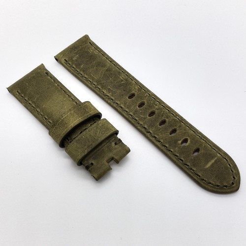 24mm green color - 24mm, leather