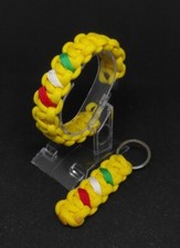 Bracciale in Paracord Giallo Lemon  con Tricolore Italia + Portachiavi Military 