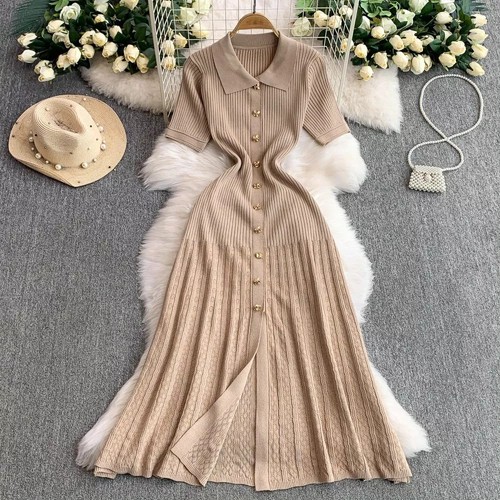 Abito beige chiaro maglia - beige,