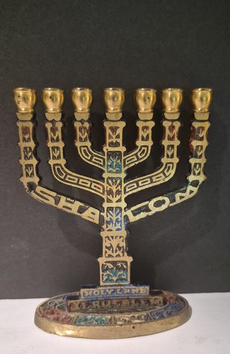 Menorah vintage ottone - menorah, 7