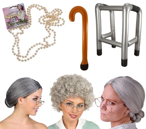 Lotto accessori costume nonna