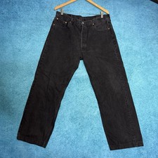 Vintage 90s Levi’s 501 USA Made Black Denim Jeans Size 38x34 Fits 34x27