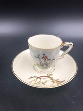 TAZZA TAZZINA CAFFE' MOKA PORCELLANA HEINRICH SELB EQUITAZIONE CAVALLI ORO