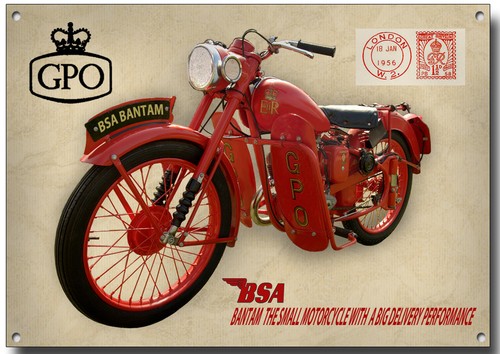 Plaque métallique moto - plaque, bsa