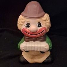 Vintage painted ceramic clown - vintage,