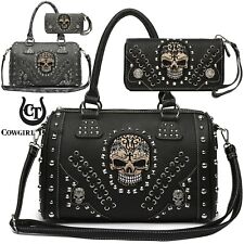 Borsa donna Sugar Skull Day of the Dead punk barrel borsetta tracolla portafoglio
