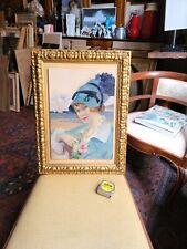 ANTICO DIPINTO/ "GIOVANE DONNA"/INIZIO '900/OLIO.