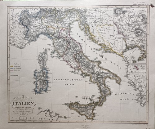 Antica mappa italia stieler - antica,