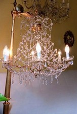 Lampadario Chandelier In Ottone Dorato E Cristalli Swarovski