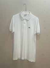 Polo Lacoste uomo M bianca 100% cotone maniche corte classica