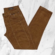 JECKERSON Jeans Uomo Velluto Coste Fini Toppe Eccellenti Marroni Tg 32 / 46 ITA 