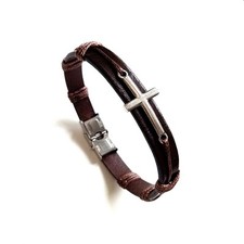 Bracciale in pelle intrecciata