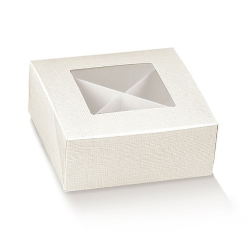 10x seta bianco 10x10x4cm - seta,