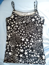 Tezenis canotta maglia cotone taglia L colore nero stelle stars top camisole