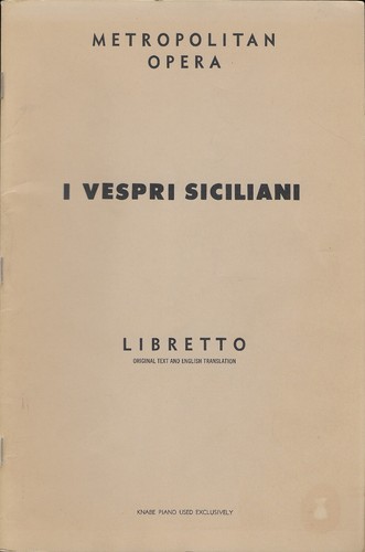 Vespri siciliani opera in - siciliani,