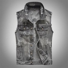 Gilet uomo grigio denim gilet