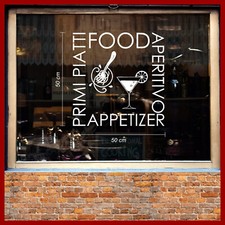 adesivo vetrine bar caffè vetrofania aperitivo risto happy hour a0281