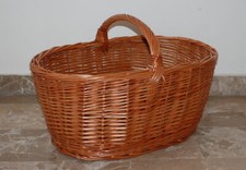 Cesto in vimini porta funghi legna pellet 56x38x h.36 cm