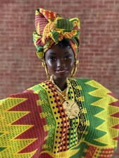 Barbie da collezione 1996 DOTW Ghanian Dolls World Ghana Africa bambola/outfit