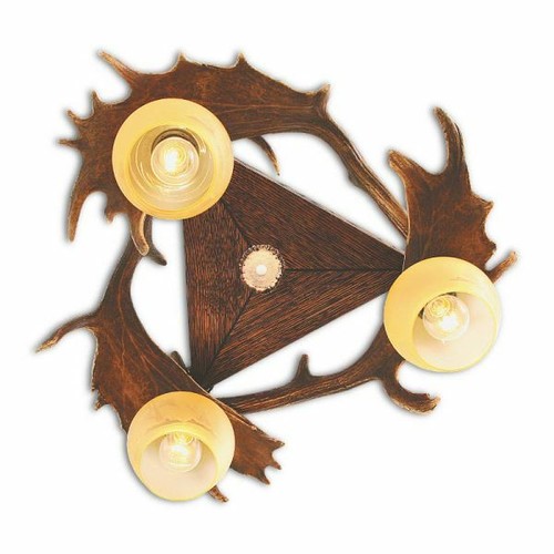 Plafoniera con vere corna - , di