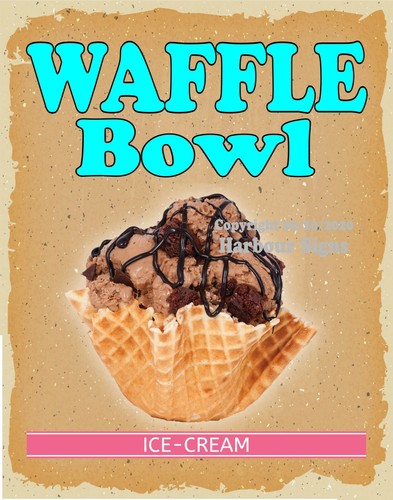 Adesivo waffle ciotola gelato - waffle,