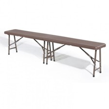 PANCA SEDUTA PIEGHEVOLE 183CM RICHIUDIBILE PORTATILE MARE BIRRERIA MARRONE 208v