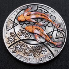 hobo nichel geometrico koi pesce carpa incisa a mano intagliata moneta mezzo dollaro
