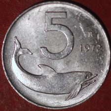 Italy 5 Lire 1972 KM# 92
