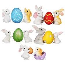  1 set mini figurine in resina piccola statuetta di coniglietto in resina