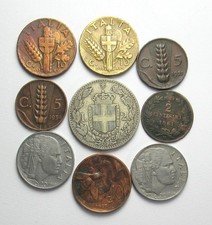 LOTTO REGNO 9 MONETE CON ARGENTO