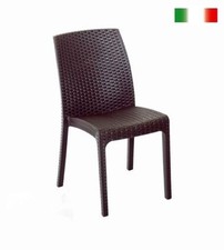 SEDIA DA ESTERNO GIARDINO RATTAN EFFETTO SIMIL BAR RISTORANTE PUB SEDIE OFFERTA